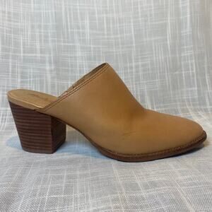 Madewell The Harper Mule Tan Leather Heeled Mules Womens Size 7